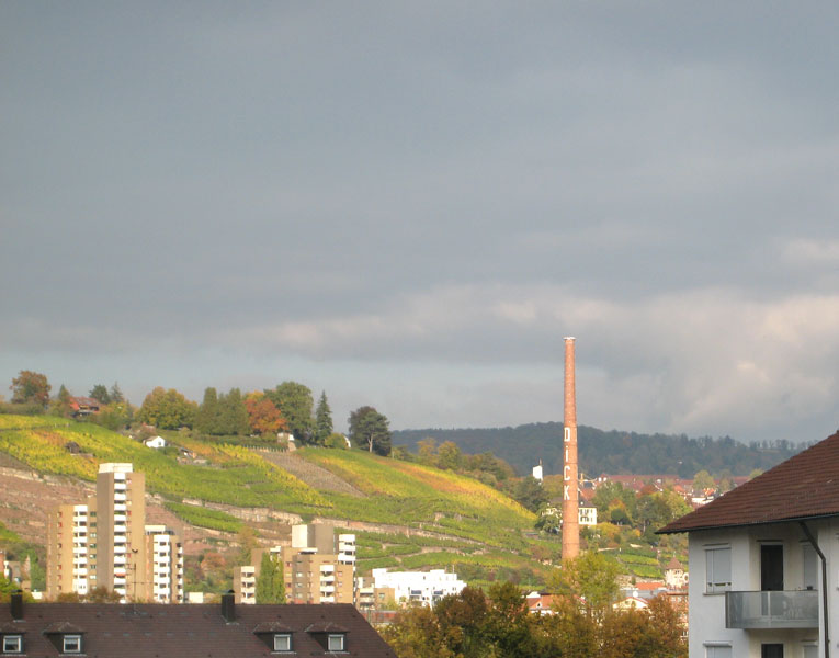Blick zu den Weinbergen von den Schlafr�umen Etagenwohnung Esslingen-Gr�ne H�fe