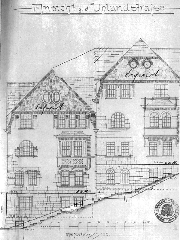 historische Zeichnung von 1908 Etagenwohnung Esslingen-Pliensauvorstadt