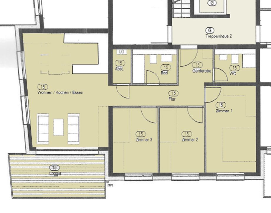 Grundriss Wohnung Etagenwohnung Esslingen-Gr�ne H�fe