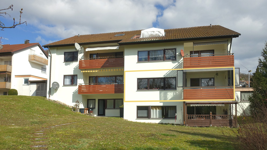Ansicht vom Garten Etagenwohnung Rudersberg