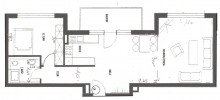 Grundriss Wohnung 2. OG Stadtmitte: Ruhig und modern wohnen