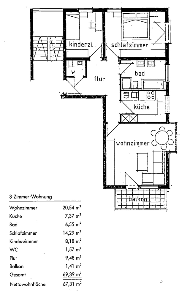 Grundriss Erdgeschosswohnung Baltmannsweiler