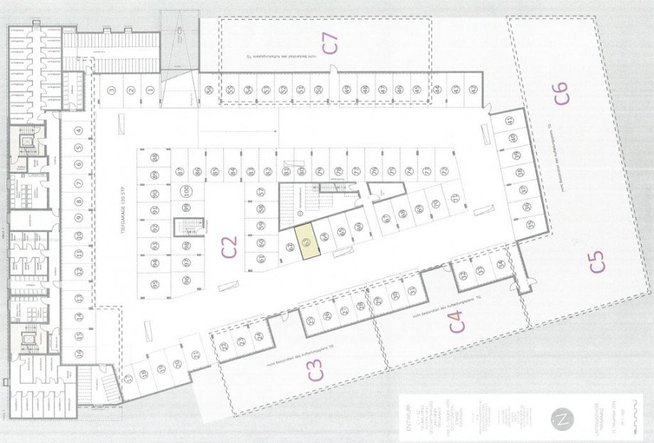 Grundriss Tiefgarage Etagenwohnung Esslingen-Pliensauvorstadt- Gr�ne H�fe