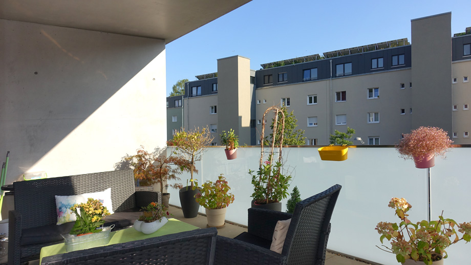 �berdachter, gro�er S�dbalkon Etagenwohnung Esslingen-Gr�ne H�fe