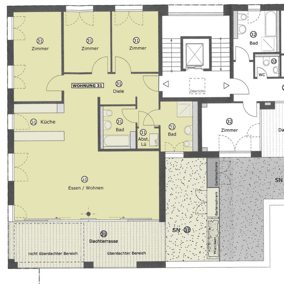 Grundriss Penthouse-Wohnung Penthousewohnung Esslingen-Gr�ne H�fe