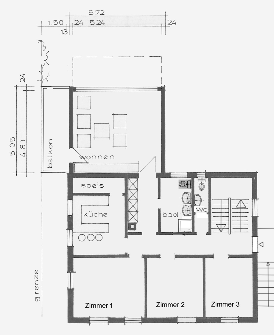 Grundriss EG-Wohnung Haus Spaichingen
