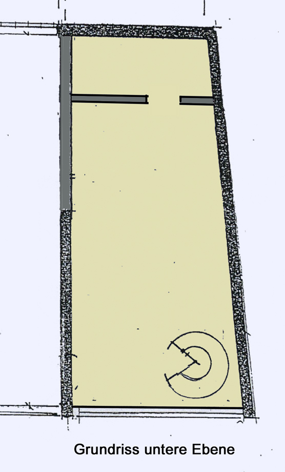 Grundriss untere Ebene Maisonettewohnung Esslingen-Stadtmitte