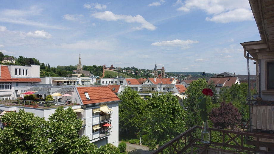 Ausblick vom Balkon Wohnung Esslingen
