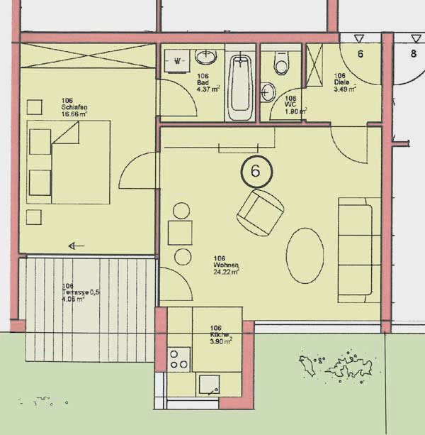 Grundriss Wohnung Wohnung T�bingen-Mitte
