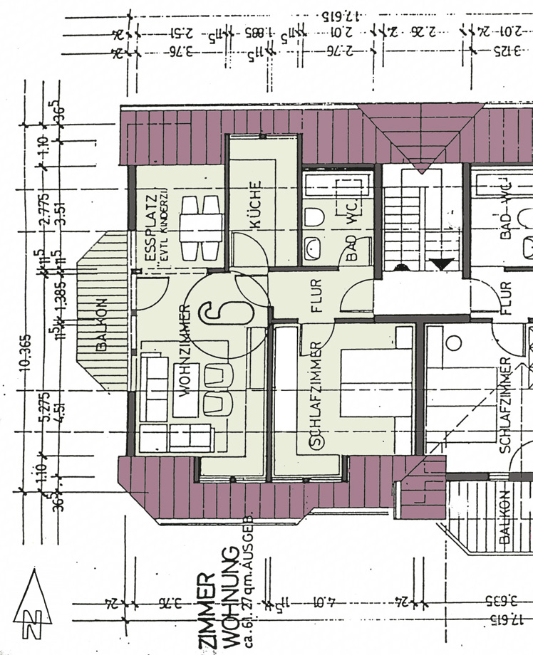 Grundriss Wohnung Dachgeschosswohnung Metzingen-Neuhausen
