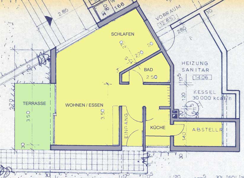 Grundriss Erdgeschosswohnung Esslingen-Wiflingshausen
