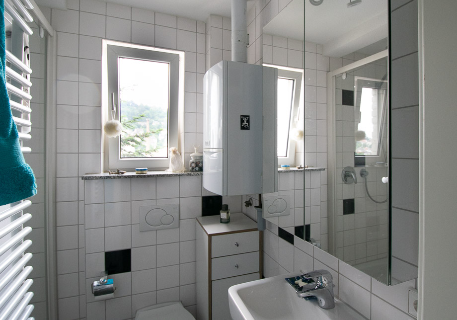 Tageslichbad mit Dusche Dachgeschosswohnung Stuttgart