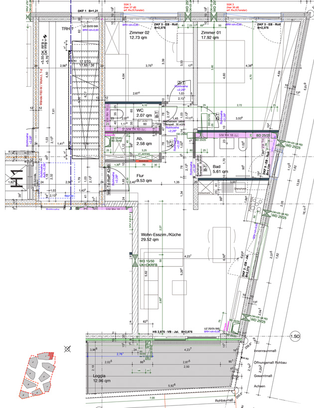 moderner Grundriss Etagenwohnung Balingen