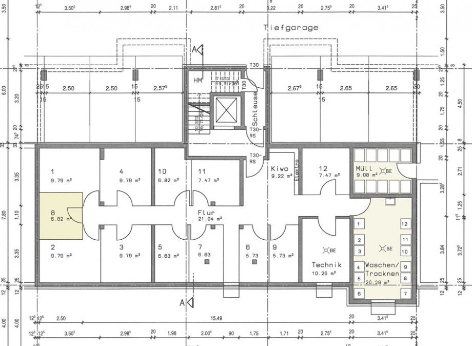 Grundriss Keller Etagenwohnung Esslingen-Pliensauvorstadt- Gr�ne H�fe