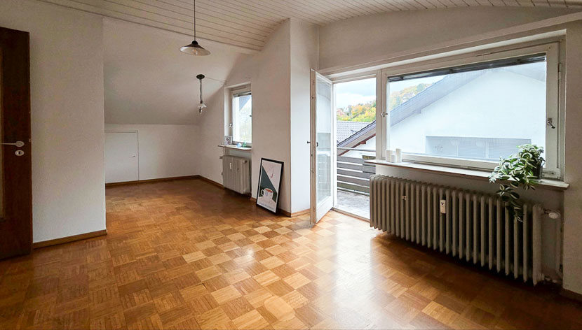 mit Platz f�r Essen und Wohnen in Studioatmosph�re Dachgeschosswohnung Stuttgart