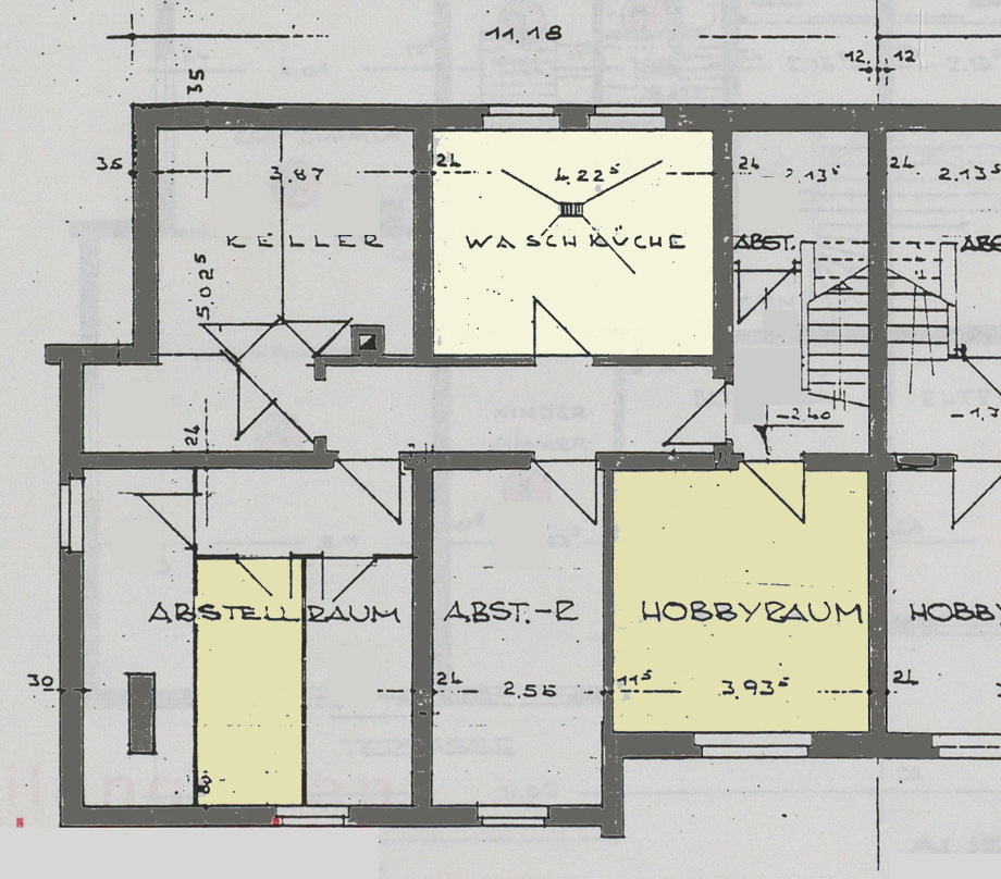 Grundriss UG mit Hobbyraum Erdgeschosswohnung Fellbach