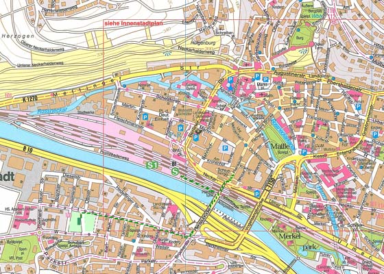 Stadtplan mit Gr�nen H�fen Etagenwohnung Esslingen-Pliensauvorstadt- Gr�ne H�fe