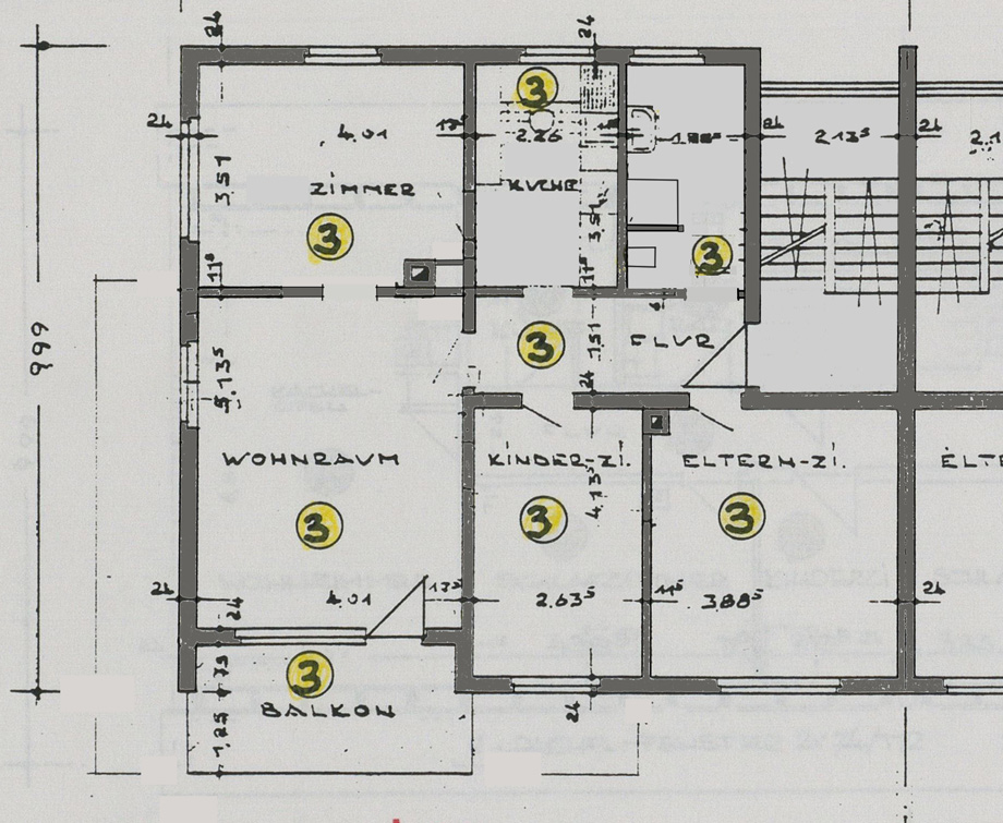 Grundriss 2. OG Mehrfamilienhaus Fellbach
