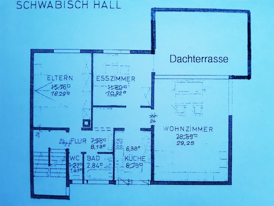 Grundriss 3 Zimmerwohnung Etagenwohnung Schw�bisch Hall