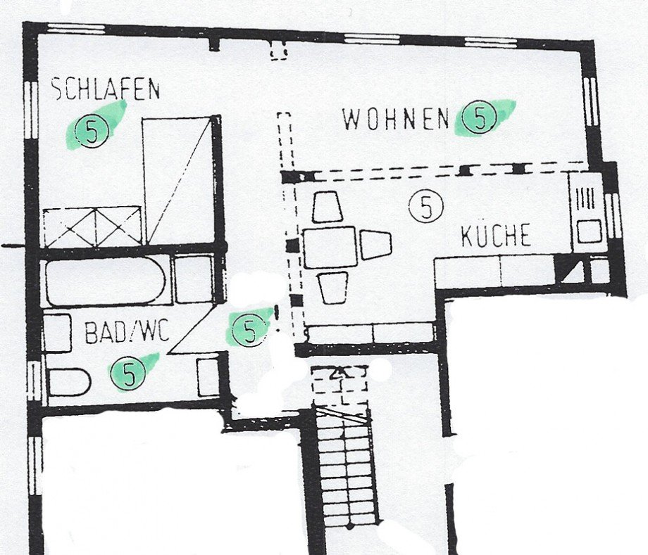 wohnlicher Grundriss Etagenwohnung Esslingen
