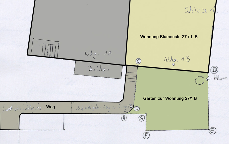 Lageplan mit G�rtchen Maisonettewohnung Esslingen-Stadtmitte