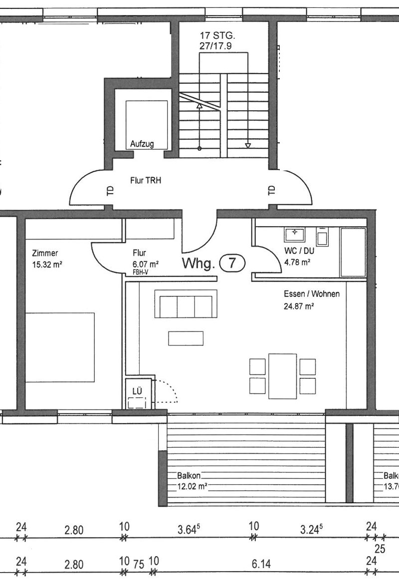 Grundriss Wohnung 2. OG Etagenwohnung Esslingen-Gr�ne H�fe