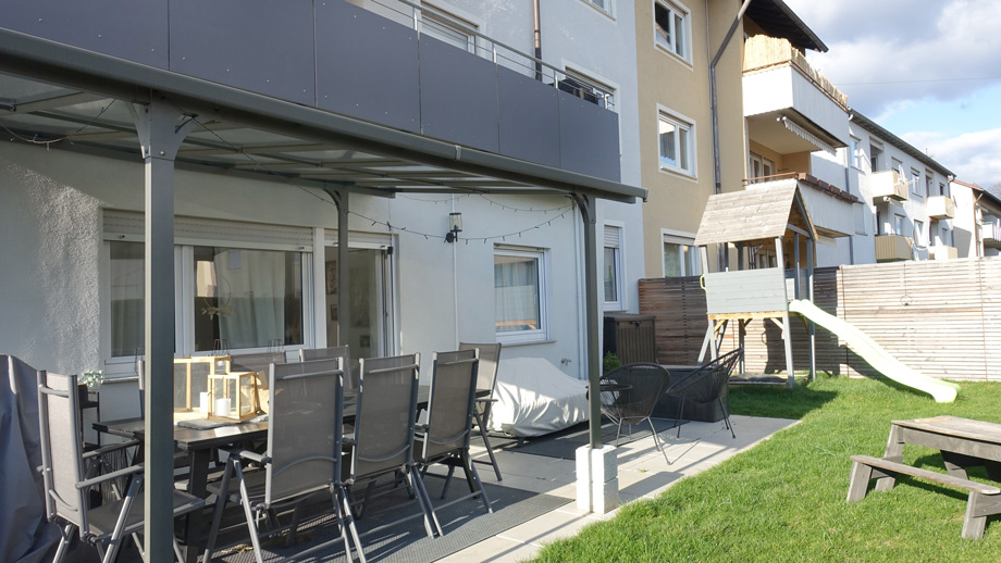 �berdachte Terrasse und Garten Erdgeschosswohnung Fellbach