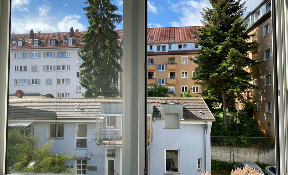 Ausblick K�chenveranda Erdgeschosswohnung Stuttgart