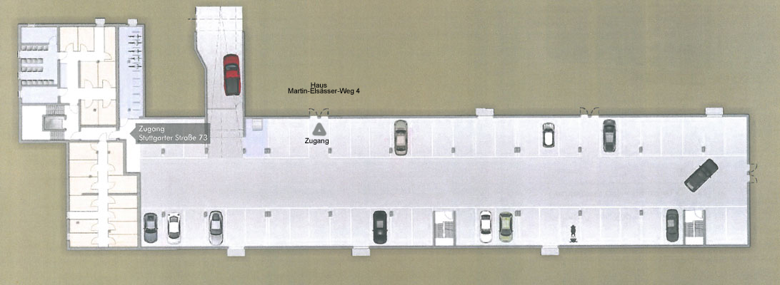 Grundriss Tiefgarage Erdgeschosswohnung Esslingen-Gr�ne H�fe