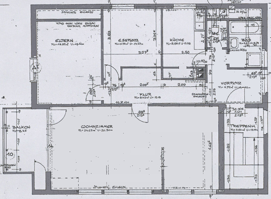 Grundriss Dachgeschoss Dachgeschosswohnung Esslingen