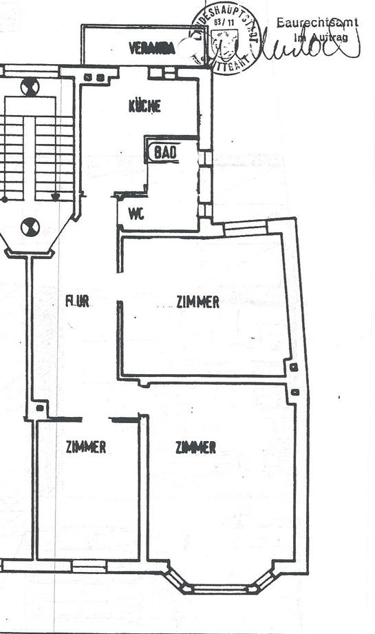 Grundriss 1.Stock Etagenwohnung Stuttgart